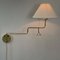 Lampada da parete articolata in ottone, anni '50, Immagine 5