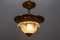 Art Deco French Copper and Frosted Glass Pendant Light, 1930s 11