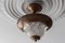 Art Deco French Copper and Frosted Glass Pendant Light, 1930s 5