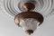 Art Deco French Copper and Frosted Glass Pendant Light, 1930s, Image 5