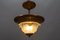 Art Deco French Copper and Frosted Glass Pendant Light, 1930s, Image 3