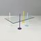 Italian Modern Rectangular Coffe Table in Glass and Colored Metal Rods, 1980s 2