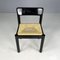 Moderner Italienischer Stuhl aus Stroh & Schwarzem Holz, 1970er 6