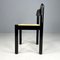 Moderner Italienischer Stuhl aus Stroh & Schwarzem Holz, 1970er 4