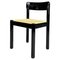 Modern Italian Straw and Black Wood Chair, 1970s, Image 1