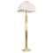 Modern Italian Ground Lamp in Brass, Metal and White White Fabric, 1980s, Image 1