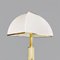 Lámpara de pie italiana moderna de latón, metal y tela blanca blanca, años 80, Imagen 5