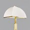 Modern Italian Ground Lamp in Brass, Metal and White White Fabric, 1980s, Image 5