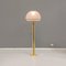 Modern Italian Ground Lamp in Brass, Metal and White White Fabric, 1980s 20