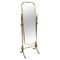 Art Deco ItalianFull-Length Self-Supporting Tilting Floor Mirror in Brass, 1940s 1