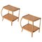 French Riviera Nightstands in Curved Bamboo and Rattan, 1970s, Set of 2 1