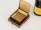 Mid-Century Cigarette Box with Stackable Brass Ashtrays, 1950s, Set of 4 6