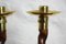 English Oak Barley Twist Candlesticks with Hammered Brass Cups, Set of 2, Image 8