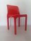 Mesa Stadium y sillas Selene en rojo de Vico Magistretti para Artemide, Italia, años 70. Juego de 5, Imagen 19