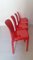 Mesa Stadium y sillas Selene en rojo de Vico Magistretti para Artemide, Italia, años 70. Juego de 5, Imagen 16