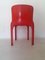 Table Stadium Rouge et Chaises Selene par Vico Magistretti pour Artemide, Italie, 1970s, Set de 5 21