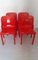 Red Stadium Table and Selene Chairs by Vico Magistretti for Artemide, Italy, 1970s, Set of 5, Image 1