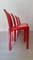 Mesa Stadium y sillas Selene en rojo de Vico Magistretti para Artemide, Italia, años 70. Juego de 5, Imagen 15