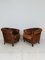 Patinated Sheep Leather Chairs, Set of 2 7