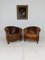 Patinated Sheep Leather Chairs, Set of 2 1