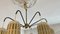Lámpara de araña de latón con ocho brazos, años 60, Imagen 4