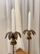 Tall Mid-Century Brass Palm Tree Candleholders with Cut Glass Stems, Set of 2 13