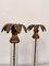 Tall Mid-Century Brass Palm Tree Candleholders with Cut Glass Stems, Set of 2 8