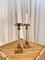 Hohe Mid-Century Messing Palmen Kerzenhalter mit geschliffenem Glas Stiel, 2 . Set 7