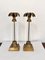 Tall Mid-Century Brass Palm Tree Candleholders with Cut Glass Stems, Set of 2 2