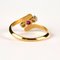 Vintage Goldring mit Diamanten und Rubin 7