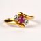 Vintage Gold Ring with Diamonds and Ruby, Image 3