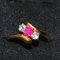 Vintage Gold Ring with Diamonds and Ruby, Image 10