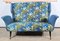 2-Seater Sofa in Azure Blue Fabric, 1940s 32