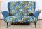 2-Seater Sofa in Azure Blue Fabric, 1940s 34