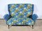 2-Sitzer Sofa aus azurblauem Stoff, 1940er 1