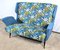 2-Seater Sofa in Azure Blue Fabric, 1940s, Image 3