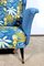 2-Seater Sofa in Azure Blue Fabric, 1940s 12