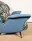2-Sitzer Sofa aus azurblauem Stoff, 1940er 24