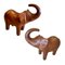 Stool Sculpture Leather Elephant, Set of 2 1