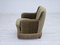 Danish Armchair in Olive Green Velour, 1970s 6