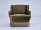 Danish Armchair in Olive Green Velour, 1970s, Image 1