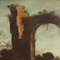 Italian Artist, Landscape with Ruins, 18th Century, Oil on Canvas, Framed 12