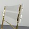 Hollywood Regency Acrylic Glass Folding Chair with Golden Frame, 1970s 8