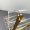 Silla plegable Hollywood Regency de vidrio acrílico con marco dorado, años 70, Imagen 7