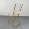 Hollywood Regency Acrylic Glass Folding Chair with Golden Frame, 1970s 4