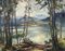 Laure Stella Bruni, Lac et Montagnes, Oil on Canvas, Framed 2