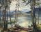 Laure Stella Bruni, Lac et Montagnes, Oil on Canvas, Framed, Image 2