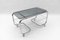 Vintage Chrome and Smoked Glass 2-Tier Coffee Table with Wheels, 1970s 1