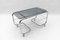 Vintage Chrome and Smoked Glass 2-Tier Coffee Table with Wheels, 1970s, Image 1