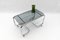 Vintage Chrome and Smoked Glass 2-Tier Coffee Table with Wheels, 1970s, Image 3